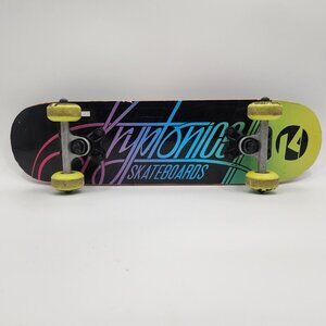Bravo Sports Kryptonics Skateboard Neon Script 2015 Black Yellow Wheels 22 in